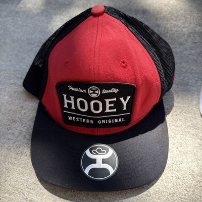 Hooey Western Original Men's 6 Panel Black and Red Snapback Hat