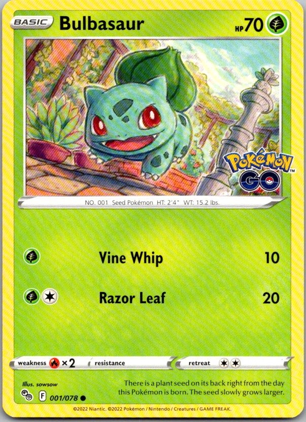 BULBASAUR 001/078 POKEMON GO POKEMON