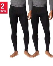 32 Degrees Heat Men's 2-Pack Stretch Quick-Dry Base Layer Pants, Black, Size XL