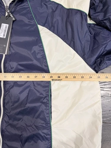 Palm Angels MED Curved Logo Windbreaker Jacket Navy Blue NWT 🔥 $1181 image 12