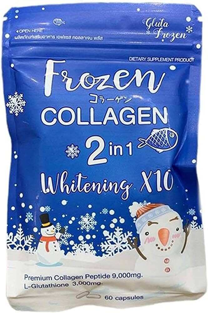 frozen collagen glutathione 5 x Frozen Collagen Glutathione 2 in 1 Whitening Bright Skin 300 capsules