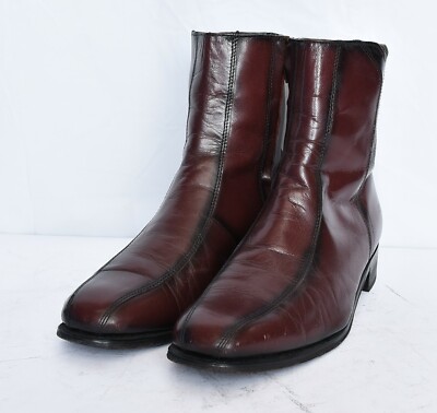 FLORSHEIM Beatle Side Zip Riding Casual All Leather Ankle Boots