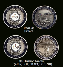 ~ USS Enterprise ~ Ship 10 ~ US Navy Recruit Training Command Challenge Coin ~