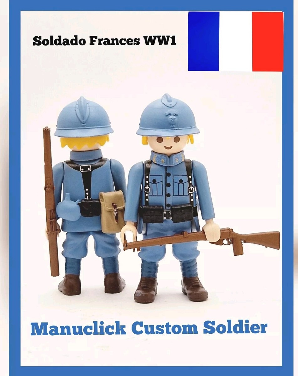 PLAYMOBIL CUSTOM WW1 SOLDIER FRENCH ARMY WWII RIFLE B | eBay