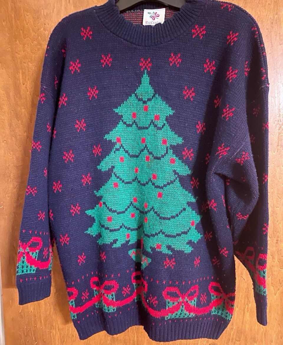 NUTCRACKER Vintage Ugly Christmas Sweater Christmas Tree