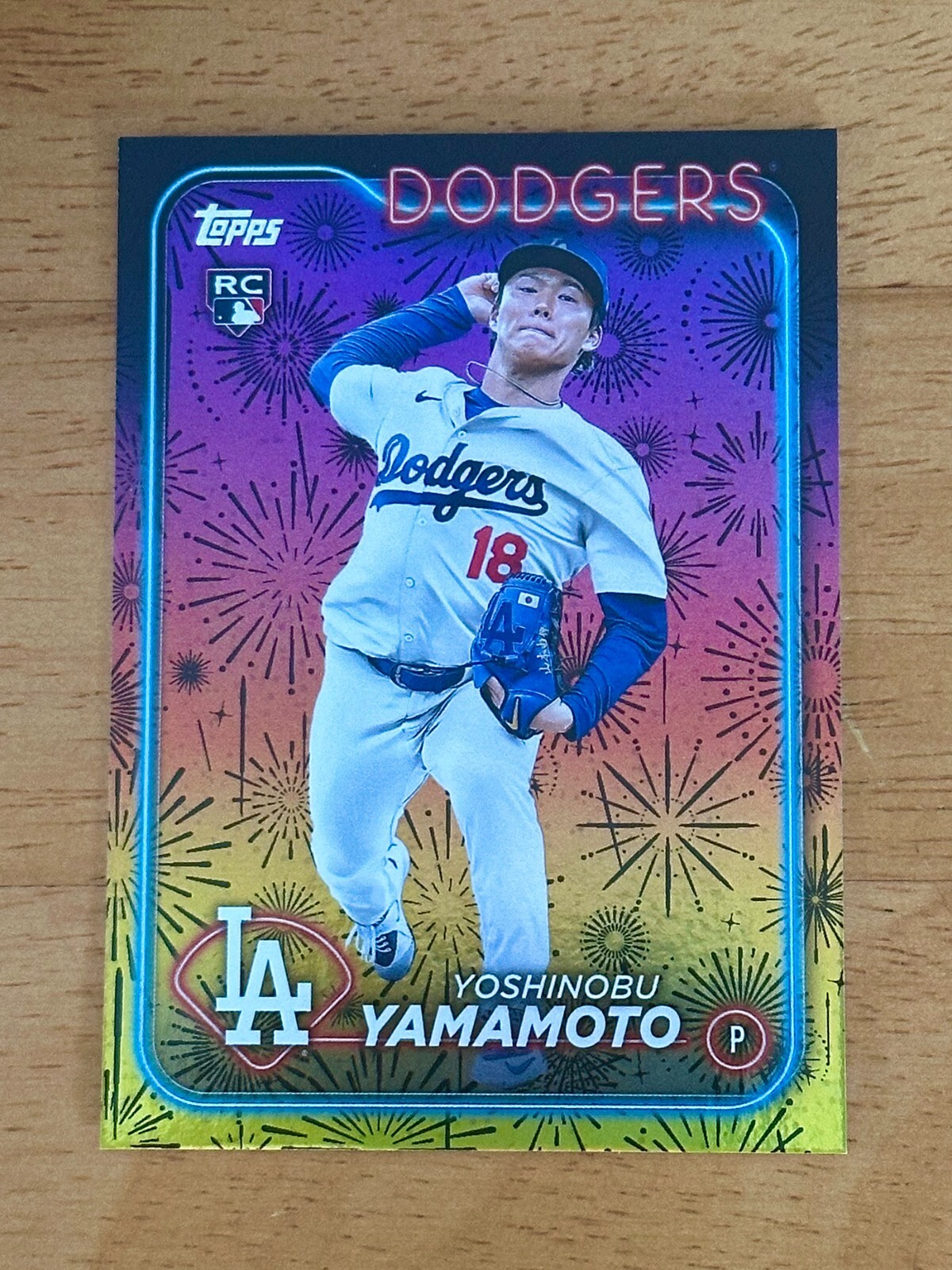 2024 Topps Series 2 YOSHINOBU YAMAMOTO SSP 5/5 Fireworks Rookie RC 553