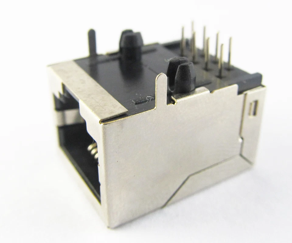 10pcs CAT5 Modular Network RJ45 59 8P8C PCB Female Jack Connector w/ Metal House - Image 2 of 4