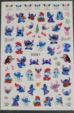 Stitch and Smurfs Nail Stickers