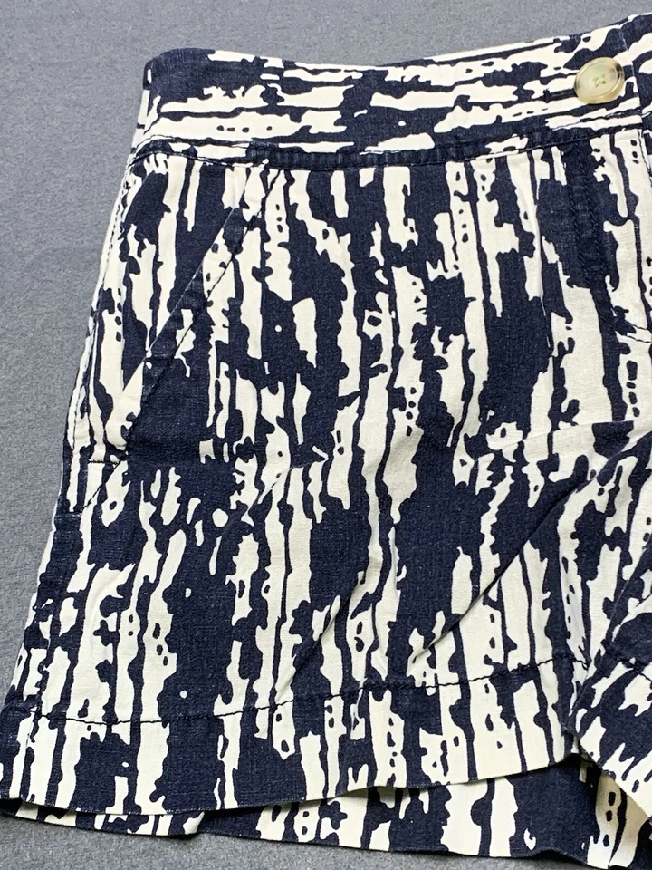 Ann Taylor Loft Casual Shorts Adult 4 Women’s blue white linen cotton - Image 4 of 4