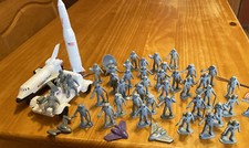 Lot of 40 Space Moon Men Astronauts 2  Grey Plastic NASA Shuttle Lander More 