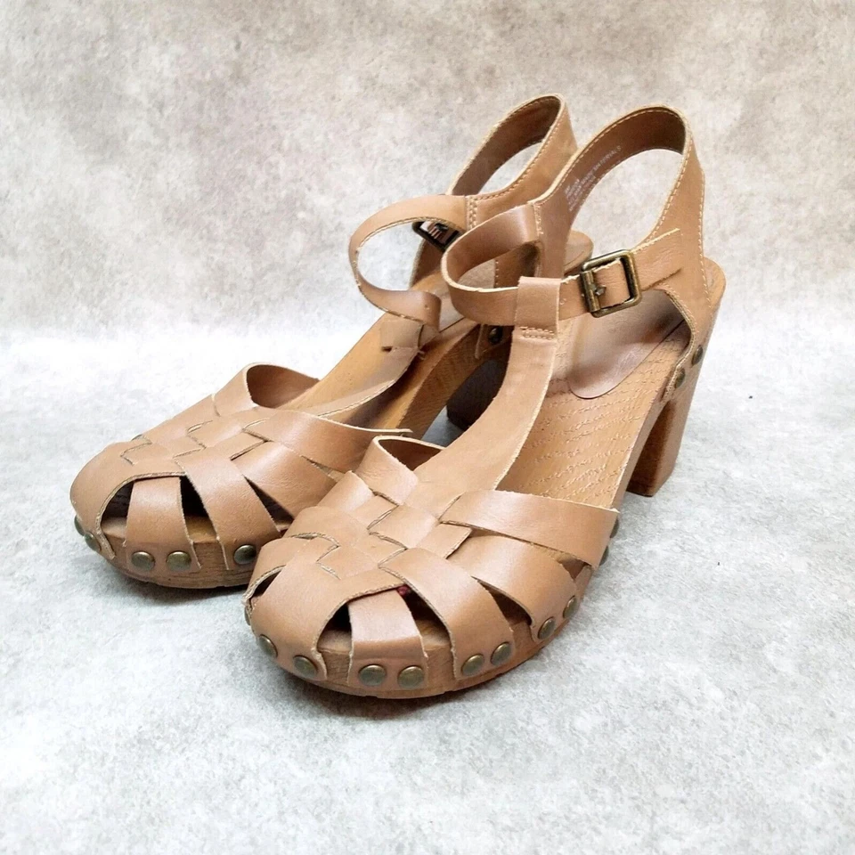 Charlotte Russe Mujer Freeda Talla 8 Tostado Sin Cordones Correa en T Cordón Tacón Bloque Foto 3 de 4