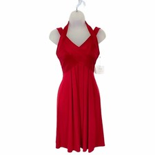 Muse Sexy Red Dress Women's Size 2 Sleeveless Halter Neck Strappy Bandage Top