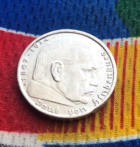 1938 B 2 Mark Deutsch Silber 2. Weltkrieg Münze 3. Reich Reichsmark Münze - Bild 2 von 2