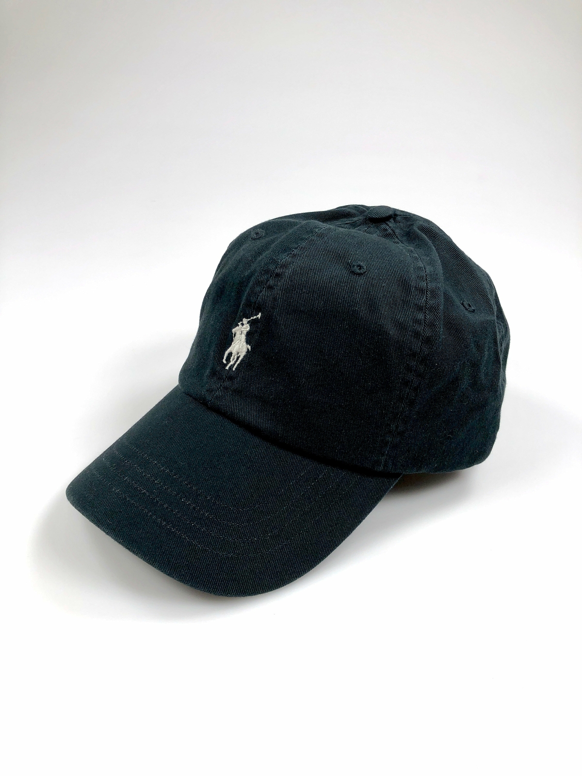 POLO RALPH LAUREN GRIGIO CHIARO PONY CAPPELLO GRIGIO SCURO 6 PANNELLI COTONE TWILL CAPPELLO SPORTIVO