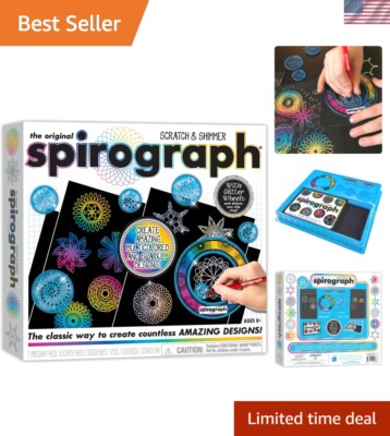 Multi-Color Spirograph Scratch Design Kit for Ages 8+ - Endless Creativity
