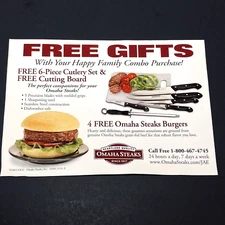 Print Ad Flyer 2012 Paper Omaha Steaks Gourmet Meat Food Ephemera Collectors