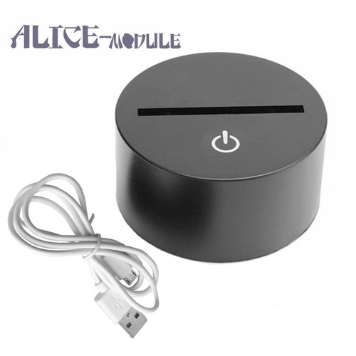 Lampada LED pannello colorato ABS acrilico nero 3D base notte + cavo USB + telecomando B2AM - Foto 13 di 57