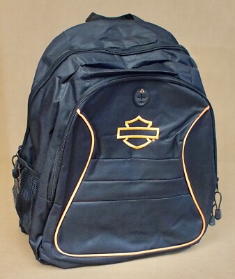 Harley Davidson original Rucksack Gepäck Tasche Bag Backpack Schwarz Orange