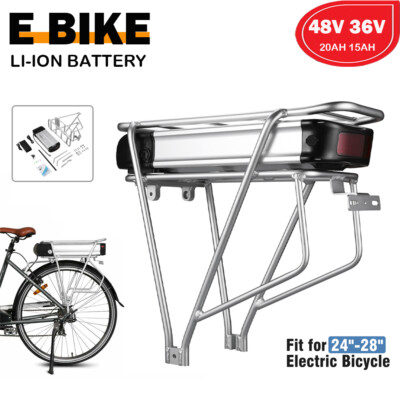 E bike Akku 36V 48V Gepäckträgerakku li-Batterie mit Ladegerät für 24''-28'' Ebike