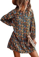 NWT $38 SIZE XL WOMEN'S FLORAL DRESS LOOSE LIGHTWEIGHT LINED