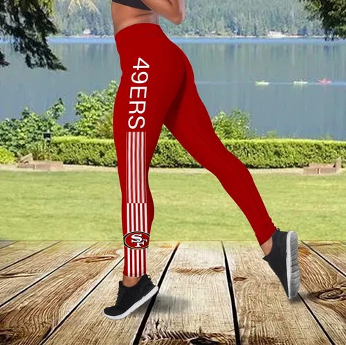 49ers Team Football Leggings, San Francisco Game Day Football San Leggings, San Francisco Team Football Leggings