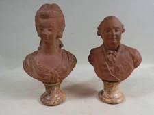 Pr Lg Louis XVI & Marie Antoinette Busts Faux Plinths French Grand Tour Interest