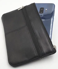 Women Genuine Leather Coin Purse Phone Pouch Change Wallet Key Ring