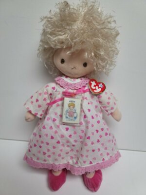 Ty Valentines Angeline Doll with Heart Dress & Tiny Story of Love Book-MWMT-16''