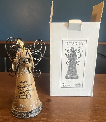 Dicksons INTAGLIO-SERIES 7 RESIN MUSICAL ANGEL Plays Praise Him