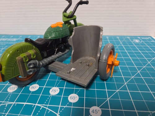 TMNT action figure vehicle TURTLECYCLE by Playmates Toys 1989 Sidecar - Imagen 4 de 5
