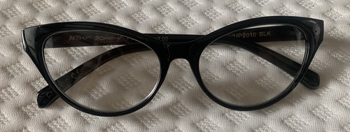 Occhiali da Lettura Betsey Johnson Nero Cat Eye Lettori +2,00 Nuovi - Foto 4 di 5