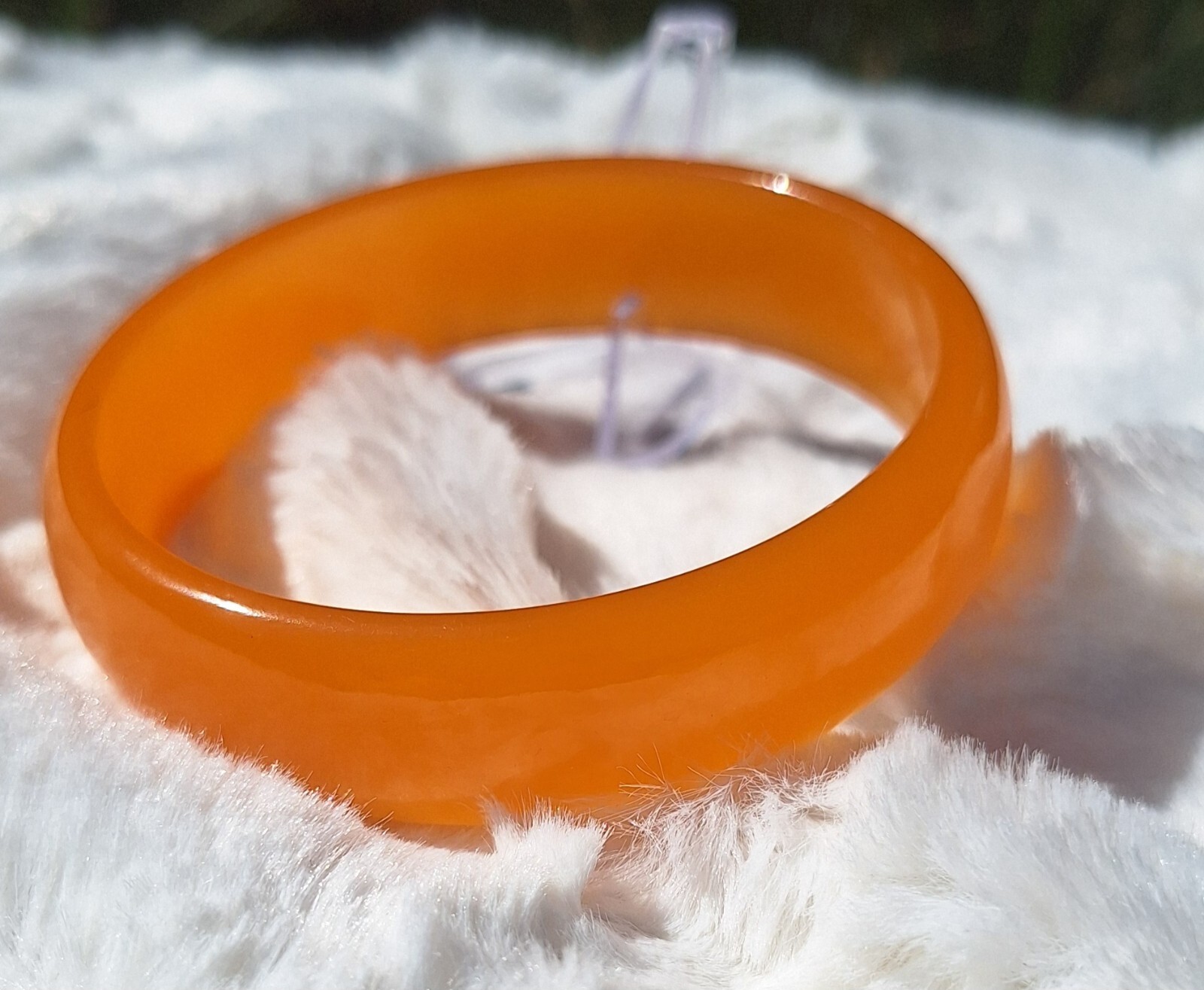 Chunky Translucent Tangerine Orange Bakelite Art … - image 8