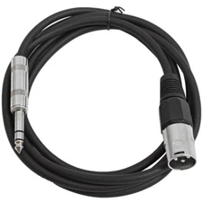 SEISMIC AUDIO Black 1/4" TRS to XLR Male 6' Patch Cable