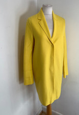 Harris Wharf Overcoat It 44 Uk 14 Vgc Light Pressed Wool Yellow Midi £450