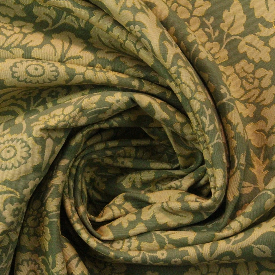 DESIGNER FLORAL GOLD SAGE GREEN JACQUARD UPHOLSTERY MULTIUSE FABRIC BY YARD 56"W - Image 4 of 4