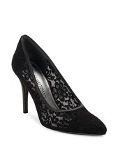 NIB - STUART WEITZMAN Women's 'LACEPOWER' Black Guipure Lace HEELS - 7.5