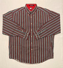 Tommy Hilfiger Lion Crest Striped Pocket BTN-Down Long Sleeve Men's Shirt Size L