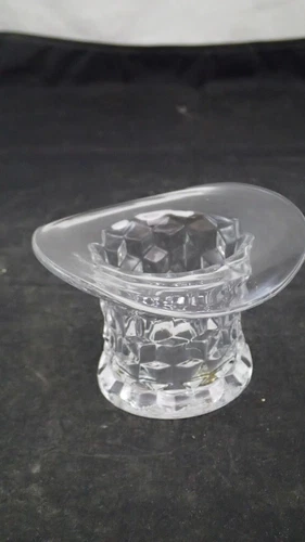 Fostoria AMERICAN Top Hat Toothpick Holder 2 1/2" Tall Clear Glass Cube Pattern
