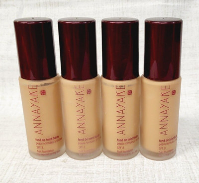 ANNAYAKE Fluid Foundation SPF 8 Normal to Dry Skin LOT OF 4 ~ 15 DORE ~ 1 fl oz