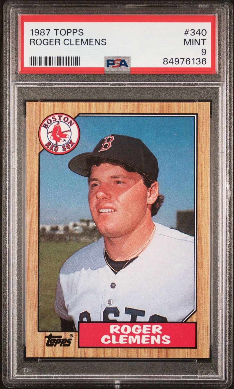 1987 Topps - #340 Roger Clemens - Boston Red Sox - PSA 9 MINT