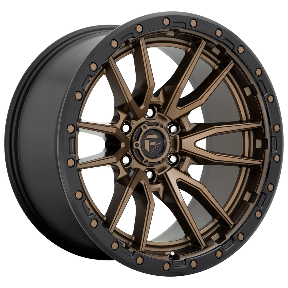 Llantas de 20 pulgadas bronce negro llantas Hummer H2 Chevy 2500 3500 8x6,5 orejetas combustible D681 Foto 4 de 4