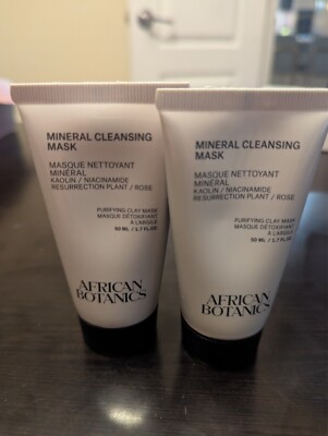 Set of 2 African Botanics Mineral Cleansing Mask 1.7 oz 50ml Brande New