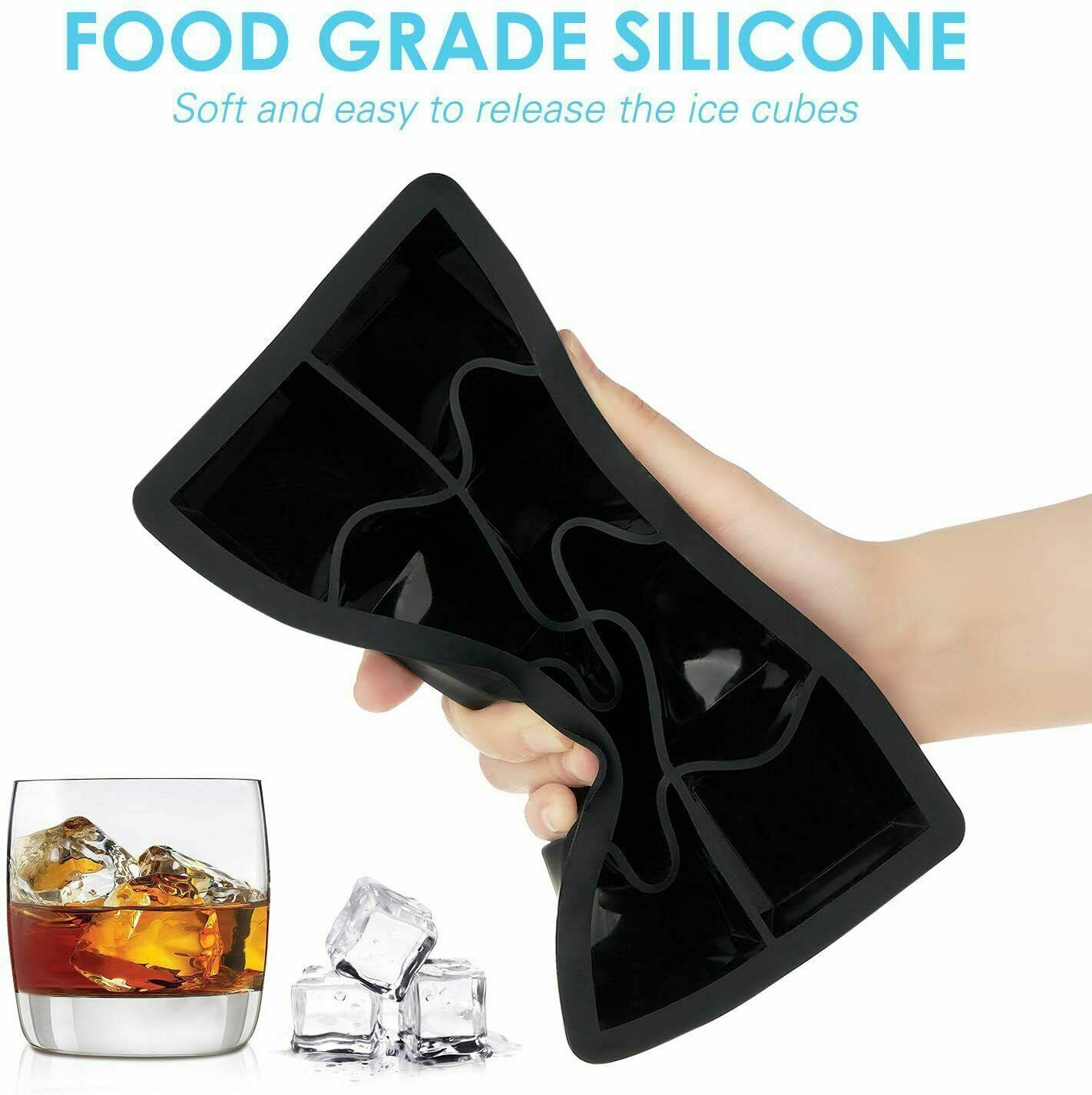 2 x 8 Ice Maker Large Cube Square Tray Molds Whiskey Ball Cocktails Silicone Big