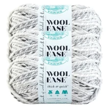 (3 Pack) Lion Brand Yarn 640-505C Wool-Ease Thick & Quick Bulky Yarn, Marble