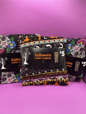 LOT OF Pair Leggings: Pumpkin/Black Cat &2 Pair Of Sugar Skull Leggings  NEW