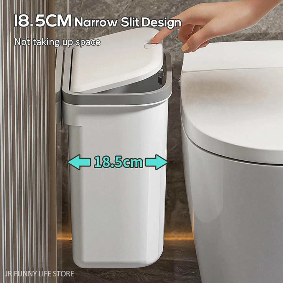 Wall Mounted Waste Bin Kitchen Cabinet Door Cupboard Hanging Trash Can with Lid - Image 4 of 4