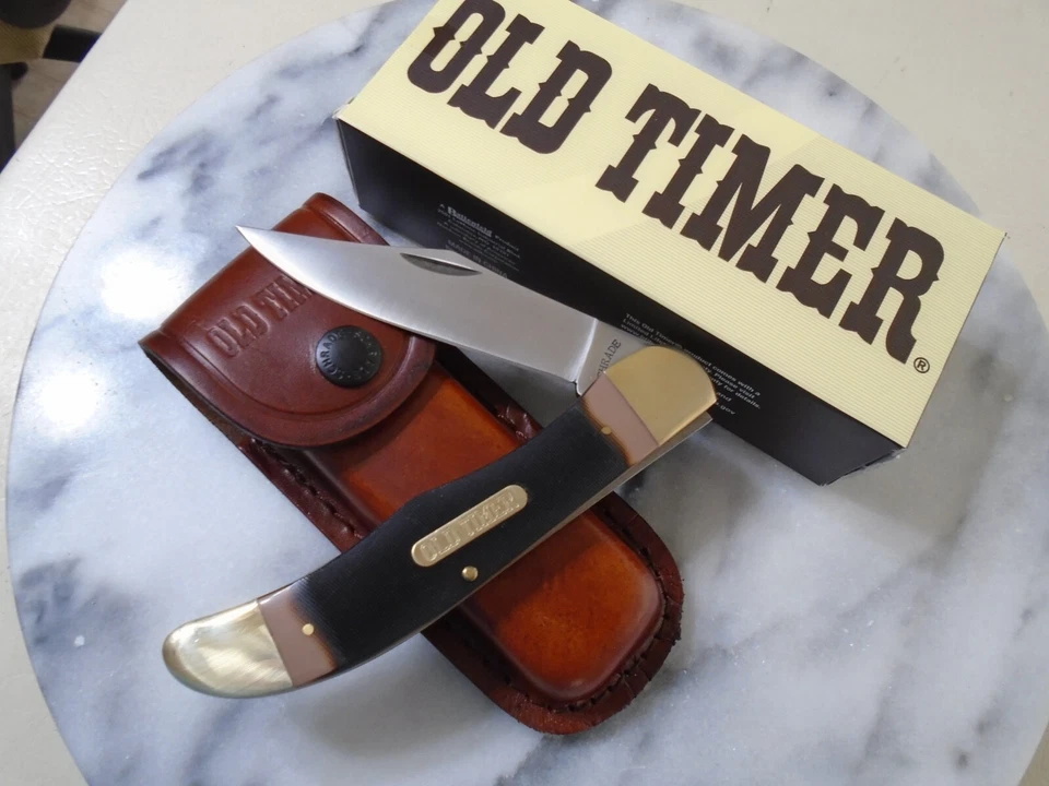 Old Timer Mustang 大号折叠刀锯切 Delrin & 皮革鞘 125OT 9.25 — 第 3/4 张图片