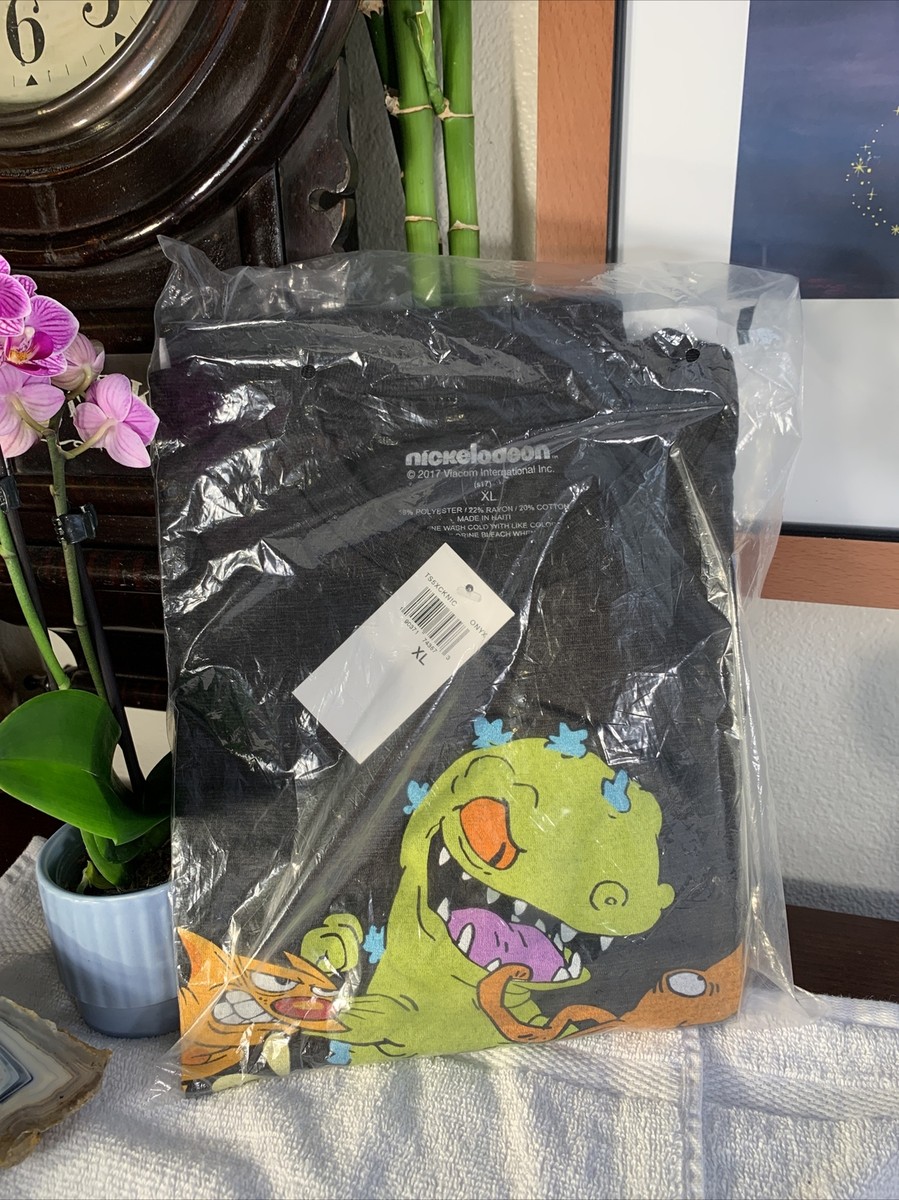 トップス n Ren and Stimpy Cartoon T-Shirt Black Unisex Size XL Rare 2017