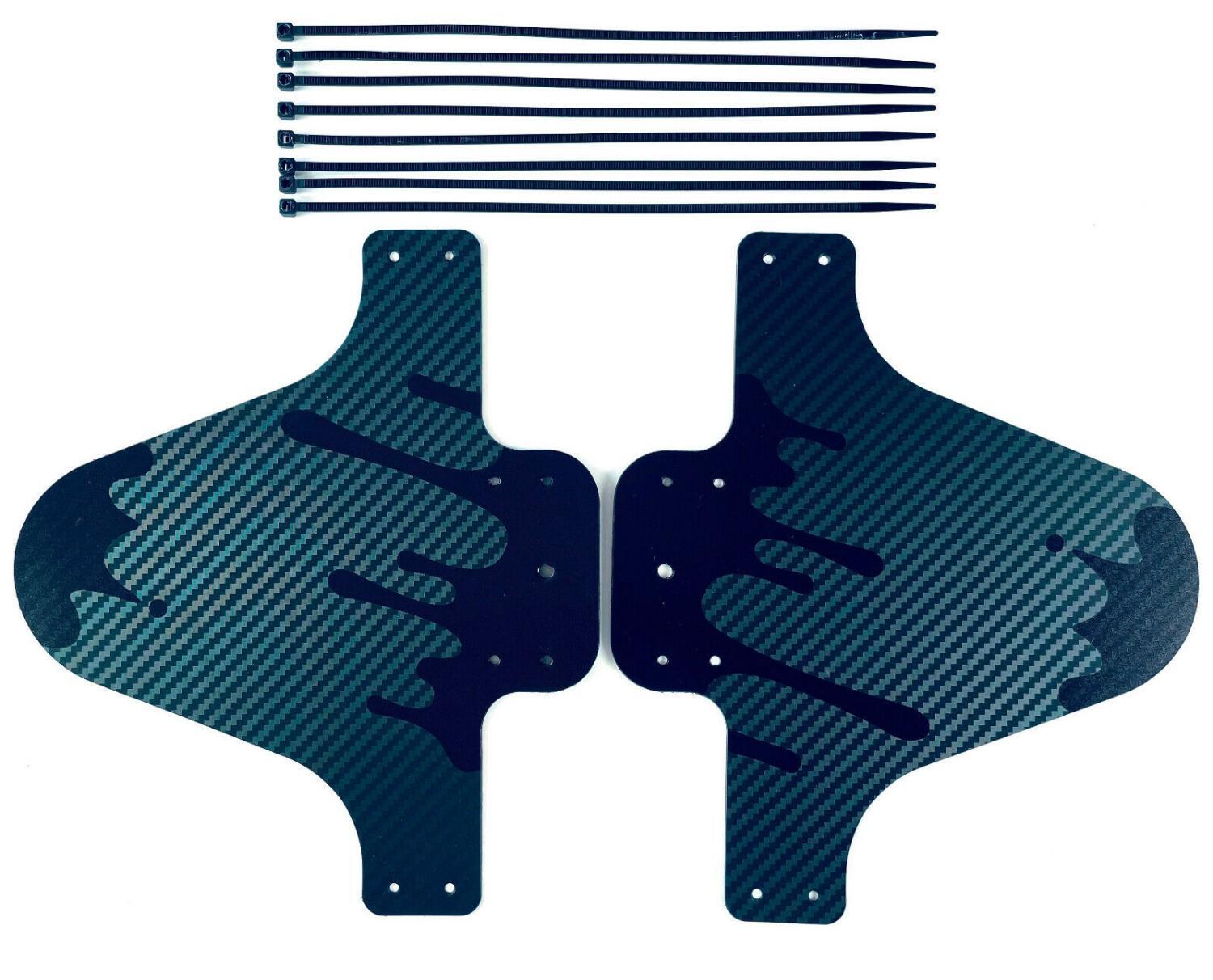 2 parafanghi NERI bicicletta parafango MTB anteriore e posteriore Mud Guard mountain bike foto 2