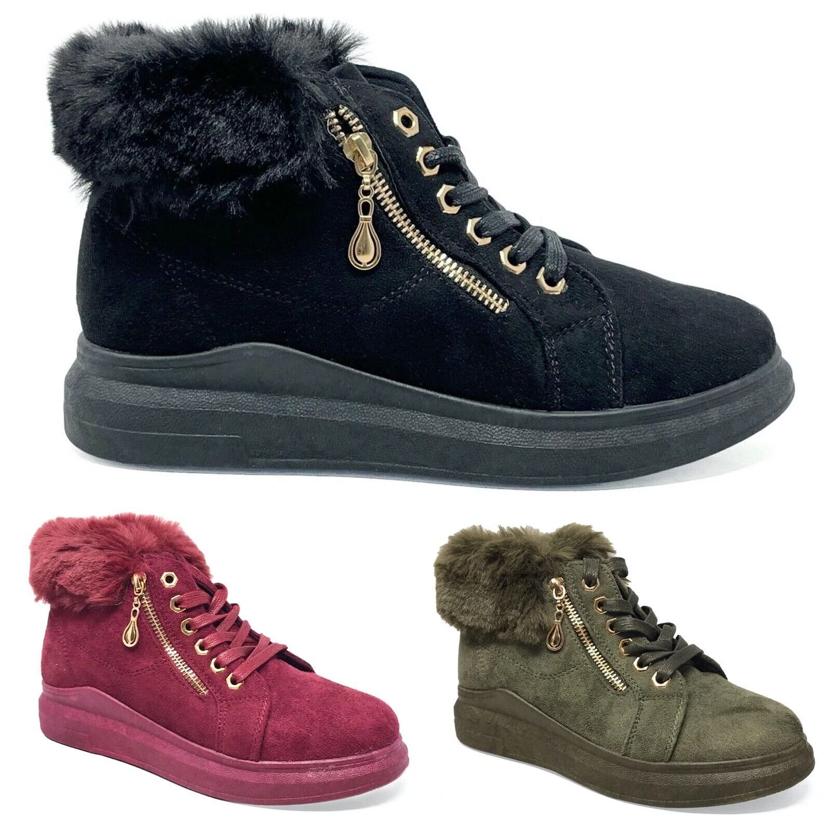 Fur lined trainer clearance boots
